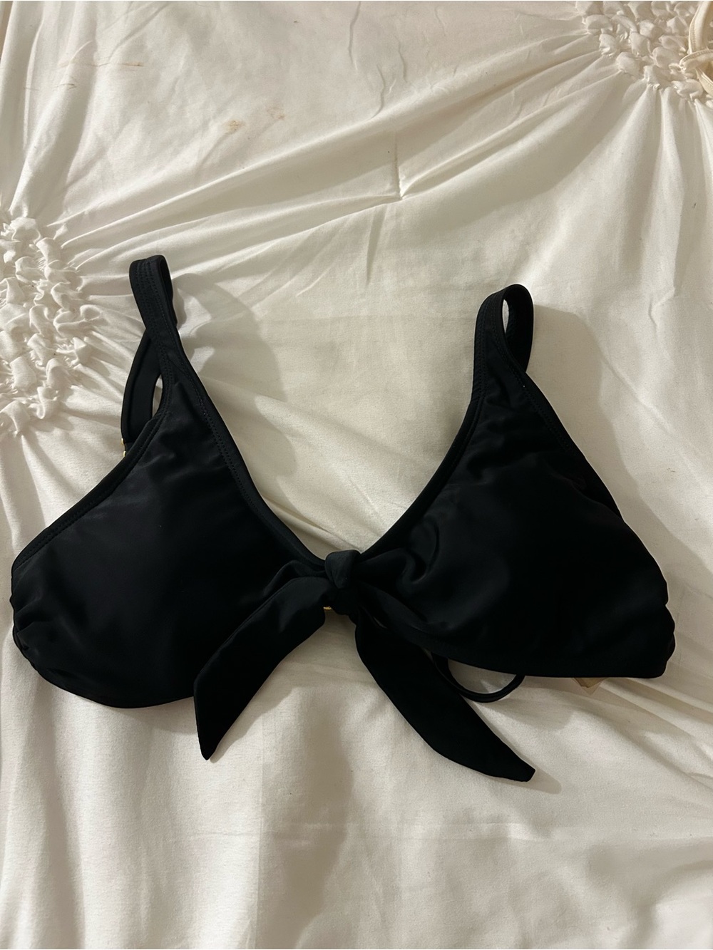 Black Tie-Front Women’s Bikini Top